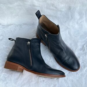 Trenery Black Leather Zip Boots